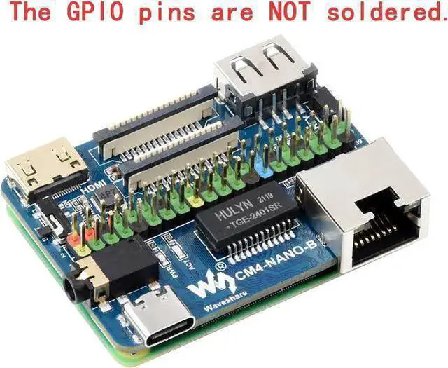 Alt view image 3 of 5 - WISDUM 5V Mini USB Ethernet GPIO IO Carrier Board Expansion Board for RasPi Raspberry Pi Compute Module 4 CM4 Lite 2GB 4GB 8GB