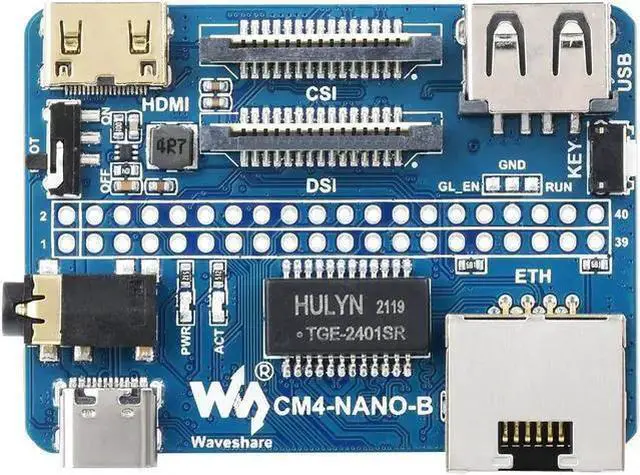 Alt view image 5 of 5 - WISDUM 5V Mini USB Ethernet GPIO IO Carrier Board Expansion Board for RasPi Raspberry Pi Compute Module 4 CM4 Lite 2GB 4GB 8GB