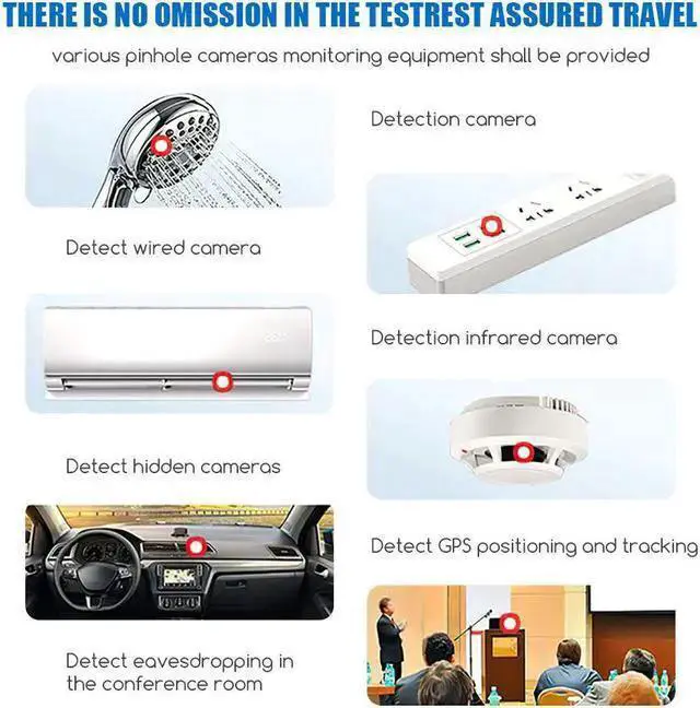Alt view image 5 of 7 - WISDUM VOIVEY G6 Sport Bug Detector for Hidden Camera, Fashionable Privacy Protector with Anti Theft System, Hidden Camera Detectors, 7 Levels Sensitivity, 30H Working Time Black