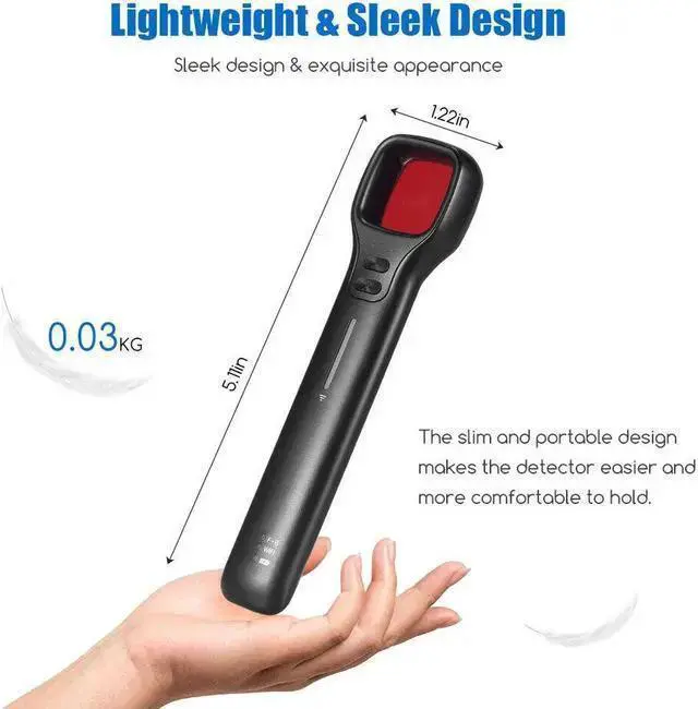 Alt view image 7 of 7 - WISDUM VOIVEY G6 Sport Bug Detector for Hidden Camera, Fashionable Privacy Protector with Anti Theft System, Hidden Camera Detectors, 7 Levels Sensitivity, 30H Working Time Black