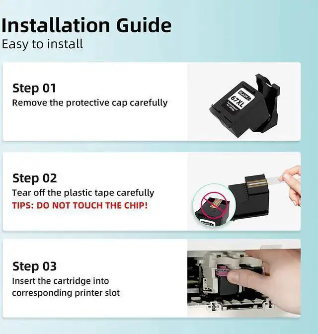 Alt view image 6 of 7 - WISDUM Remanufactured 67XL Ink Cartridge Black Color Combo Pack,High-Yield,Replacement 67 XL 67XL hp67xlblk DeskJet 2755e 4155e, 4155 4100 2700 Envy Pro 6455e 6000 6455 6055e 6055 Printer