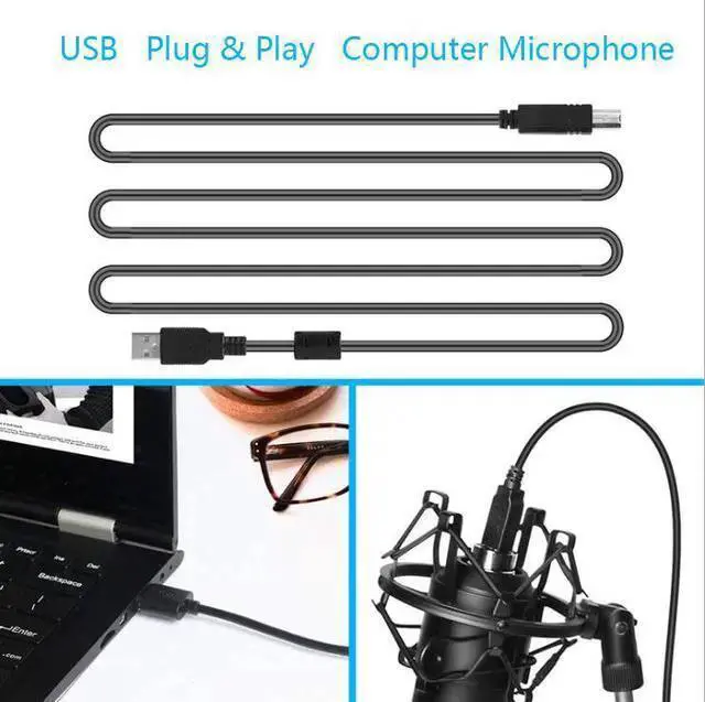 Alt view image 5 of 7 - WISDUM USB Condenser Microphone Kit 192kHZ/24bit Plug & Play Computer PC Microphone Studio Streaming Cardioid Mic for Recording Broadcasting YouTube Gaming