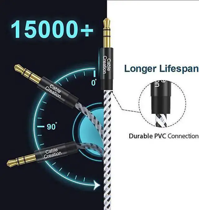 Alt view image 5 of 7 - WISDUM 35mm Headphone Extension Cable 35mm Male to Female Stereo Audio Extension Cable Adapter with Gold Plated Connector 2Pack 6 Feet