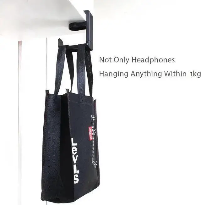 Alt view image 6 of 7 - WISDUM PC Gaming Headset Headphone Hook Holder Hanger Mount Headphones Stand with Adjustable & Rotating Arm Clamp Under Desk Design Universal Fit Built in Cable Clip Organizer EURPMASK