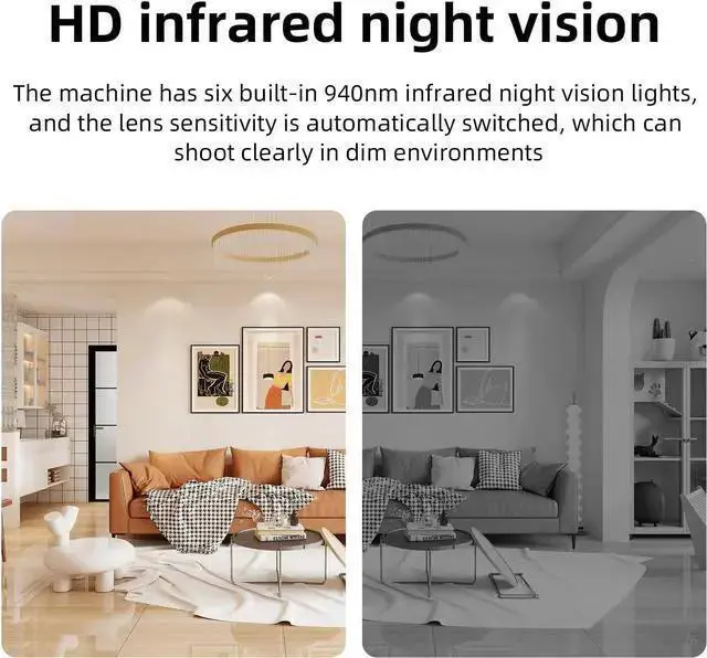 Alt view image 2 of 3 - WISDUM 1080P Hidden Camera - Indoor Camera - Nanny Cam - Best Mini Camera - WiFi Wireless Camera - Live Video Recorder with Night Vision - Surveillance Camera Full HD-11