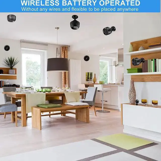 Alt view image 2 of 5 - WISDUM Wireless Security Camera WiFi 1080P HD Battery Operated Home Camera Indoor Mini Camera with Night Vision Remote App Control for Home Elderly Baby Pet