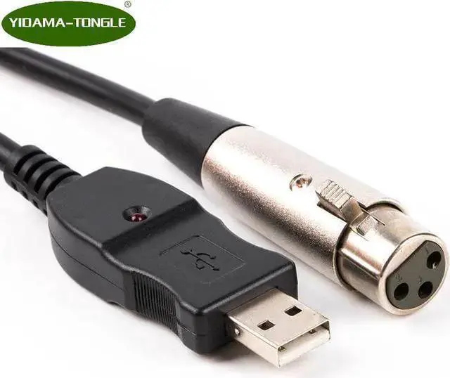 Main image of WISDUM 10ft USB Male to 3PIN XLR Female Mic Microphone Converter Studio Audio Cable