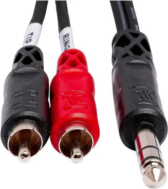 Alt view image 2 of 4 - WISDUM Hosa Technology 13.2' (4M) Stereo 1/4" Male to Two RCA Male Y-Cable #TRS204