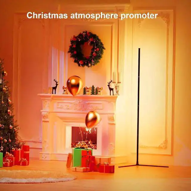 Alt view image 6 of 7 - WISDUM Pirvlin Corner Floor Lamp, Smart RGB LED Floor Lamp with App and Remote Control,High Brightness Led,16 Million Colors, Music Sync, Timer Setting, Mood Lighting,Ideal for Living Rooms, Bedrooms.