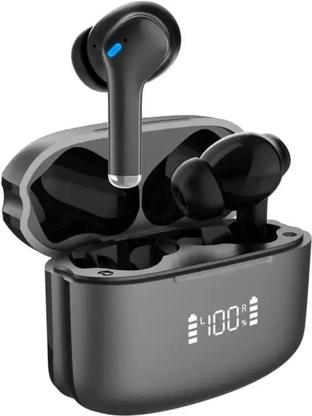 Main image of WISDUM M48 Bluetooth Earbuds with 4 Mic, Wireless Headphones with ENC Noise Cancelling, in Ear Bluetooth Earphones, Cordless Ear Buds IPX5 Waterproof Touch Control, Black