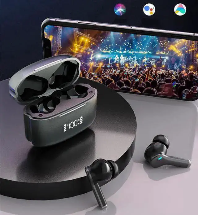 Alt view image 2 of 7 - WISDUM M48 Bluetooth Earbuds with 4 Mic, Wireless Headphones with ENC Noise Cancelling, in Ear Bluetooth Earphones, Cordless Ear Buds IPX5 Waterproof Touch Control, Black