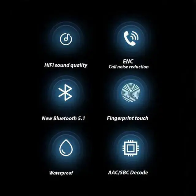 Alt view image 6 of 7 - WISDUM M48 Bluetooth Earbuds with 4 Mic, Wireless Headphones with ENC Noise Cancelling, in Ear Bluetooth Earphones, Cordless Ear Buds IPX5 Waterproof Touch Control, Black