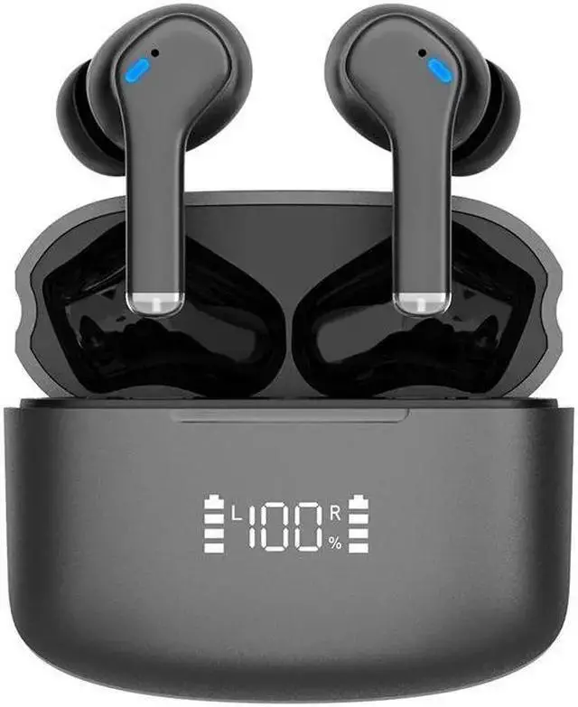 Alt view image 7 of 7 - WISDUM M48 Bluetooth Earbuds with 4 Mic, Wireless Headphones with ENC Noise Cancelling, in Ear Bluetooth Earphones, Cordless Ear Buds IPX5 Waterproof Touch Control, Black