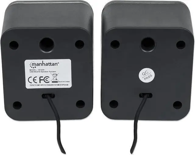 Alt view image 4 of 4 - WISDUM USB Powered Stereo Speaker System - Small Size - with Volume Control & 3.5 mm Audio Plug to Connect to Laptop, Notebook, Desktop, Computer - 3 Yr Mfg Warranty - Black Silver, 166898