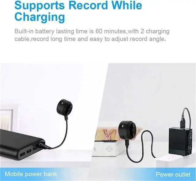 Alt view image 4 of 7 - WISDUM Mini 1080p HD Wireless Magnetic Security Camera with Sound, Spy Camera Hidden Camera, Nanny Cam with Phone App and Night Vision Motion Detection, for Office and Home Security