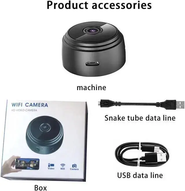 Alt view image 7 of 7 - WISDUM Mini 1080p HD Wireless Magnetic Security Camera with Sound, Spy Camera Hidden Camera, Nanny Cam with Phone App and Night Vision Motion Detection, for Office and Home Security