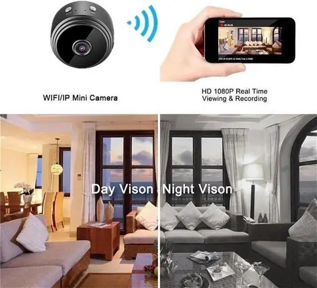Alt view image 5 of 7 - WISDUM Mini 1080p HD Wireless Magnetic Security Camera with Sound, Spy Camera Hidden Camera, Nanny Cam with Phone App and Night Vision Motion Detection, for Office and Home Security