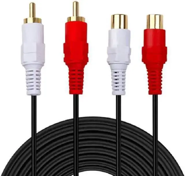 Main image of WISDUM 2 RCA Extension Cable,Gold Plated 2 RCA Male to Female Stereo Audio Extension Cable (16.5ft)