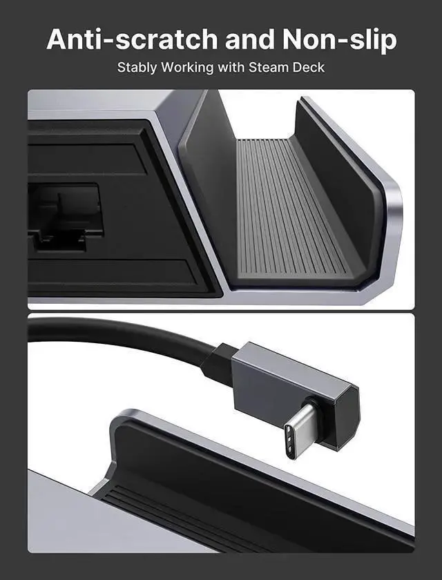 Alt view image 7 of 7 - WISDUM Docking Station for Steam Deck/ROG Ally, 5-in-1 Steam Deck Dock with HDMI 2.0 4K@60Hz, 100Mbps Ethernet, Dual USB-A 2.0 and 100W USB-C Charging Compatible with Steam Deck OLED-HB0602