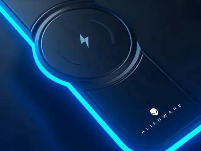 Alt view image 2 of 6 - WISDUM Alienware 800×300 Illuminated Gaming Mouse Pad Keyboard Desk Pad 15W Wireless Charging