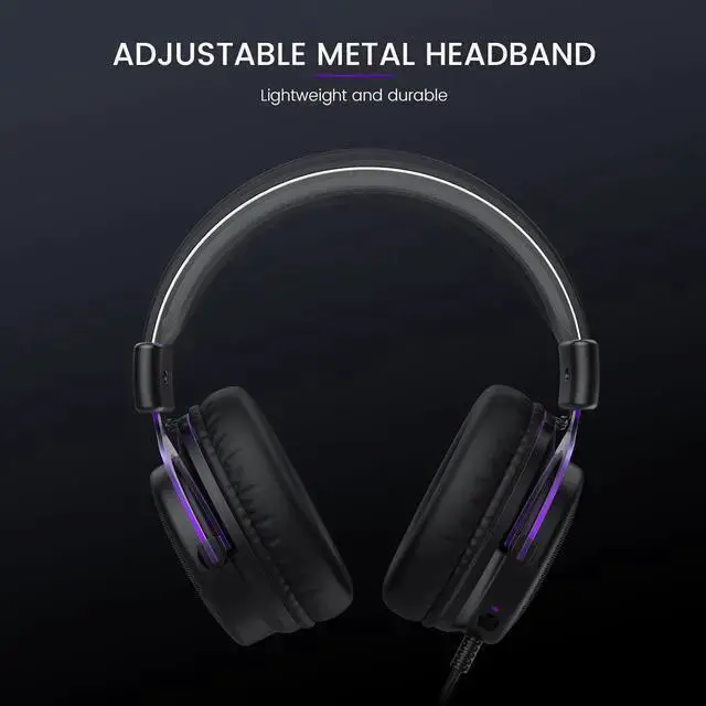 Alt view image 3 of 7 - WISDUM EKSA E900 Headset with Microphone for PC, PS4,PS5, - Detachable Noise Canceling Mic, 3D Surround Sound, Wired Headphone for Gaming, Computer, Laptop, 3.5MM Jack