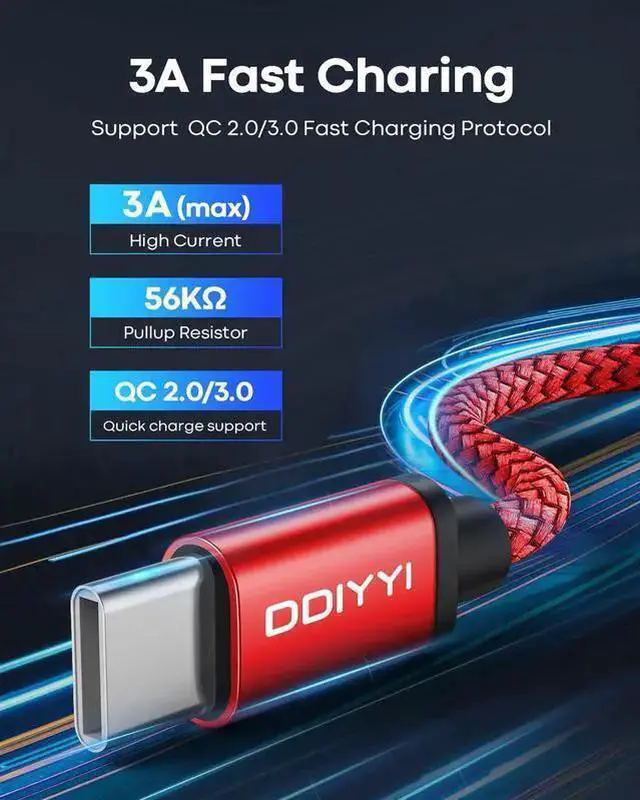 Alt view image 2 of 6 - WISDUM Long USB C Cable 10 ft 3-Pack USB to USB C Cable 10ft Fast Charging USBA to USBC Charger 10 ft Cord Braided for 16e 16/16 Plus/16 Pro/16 Pro Max/ 15 Series