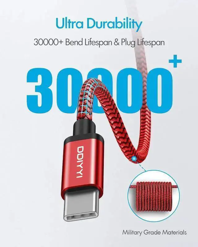 Alt view image 5 of 6 - WISDUM Long USB C Cable 10 ft 3-Pack USB to USB C Cable 10ft Fast Charging USBA to USBC Charger 10 ft Cord Braided for 16e 16/16 Plus/16 Pro/16 Pro Max/ 15 Series