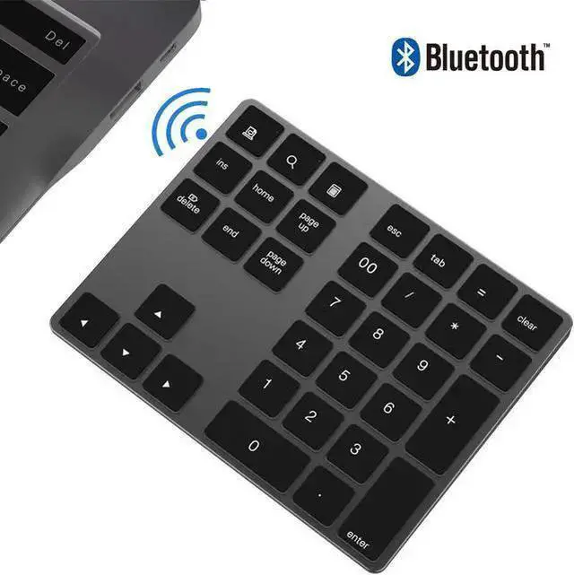 Main image of WISDUM Mini Numeric Keyboard Wireless Bluetooth Keypad 34keys Calculator Keyboard Rechargeable Keypads for Windows/ iOS/Android For PC Number Pad Mini
