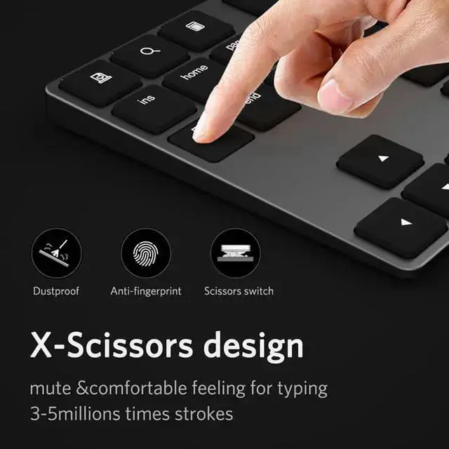 Alt view image 7 of 7 - WISDUM Mini Numeric Keyboard Wireless Bluetooth Keypad 34keys Calculator Keyboard Rechargeable Keypads for Windows/ iOS/Android For PC Number Pad Mini