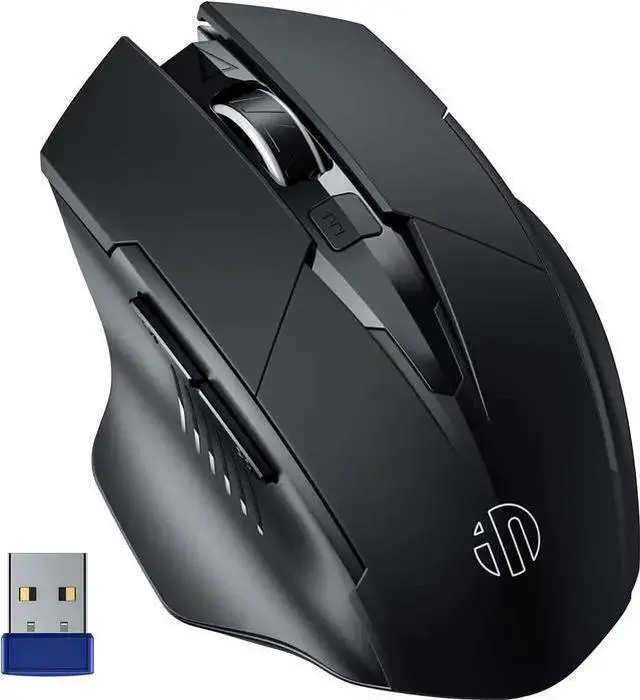 Main image of WISDUM INPHIC Wireless Mouse 700mAh Large Ergonomic Rechargeable 2.4G Optical PC Laptop Cordless Mice with USB Nano Receiver, for Windows Computer Office, Black