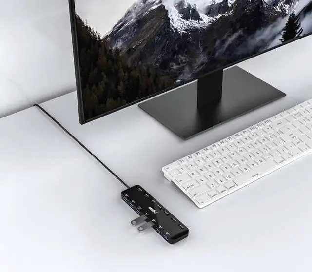 Alt view image 7 of 7 - WISDUM atolla 7-Port USB 3.0 Hub Splitter, USB Extender Ultra Slim Data USB Hub with Individual Power Switch and LEDs