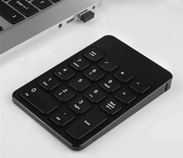 Main image of WISDUM CHAYA Wireless Numeric Keypad-Mini 18 Keys Portable Slim Number Pad Computer Accessories Compatible with IP,Android,MAC,Windows for Laptop and Tablet(Black)