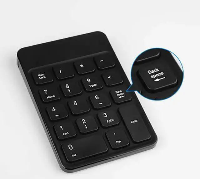 Alt view image 3 of 5 - WISDUM CHAYA Wireless Numeric Keypad-Mini 18 Keys Portable Slim Number Pad Computer Accessories Compatible with IP,Android,MAC,Windows for Laptop and Tablet(Black)