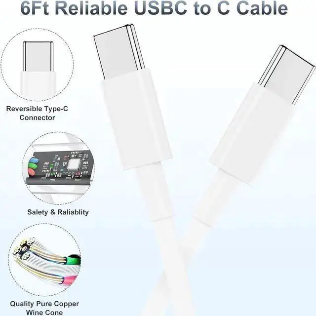 Alt view image 3 of 7 - WISDUM 15 Fast Charger, 20W USB C Charging Block for 15 Plus/15 Pro Max, Pro 12.9/11 inch/4/3th/Air/Mini/6 Gen, Wall Plug Power Adapter Cube Brick/6ft Type C to C Cable Cord Long