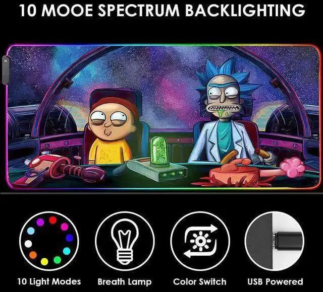 Alt view image 3 of 6 - WISDUM RGB Mouse Pad LED Light Gaming Mouse Pad with Rubber Base Colorful Computer Carpet Desk Mat for PC Laptop (35.4 * 15.7 inch) (90x40rgfeidie)