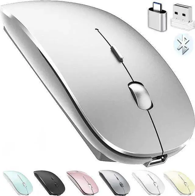 Main image of WISDUM Rechargeable Bluetooth Mouse for Laptop Pro Air Wireless Mac Chromebook Win8/11 Desktop Computer