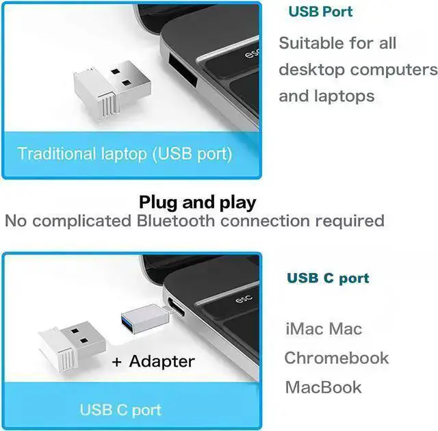 Alt view image 5 of 7 - WISDUM Rechargeable Bluetooth Mouse for Laptop Pro Air Wireless Mac Chromebook Win8/11 Desktop Computer