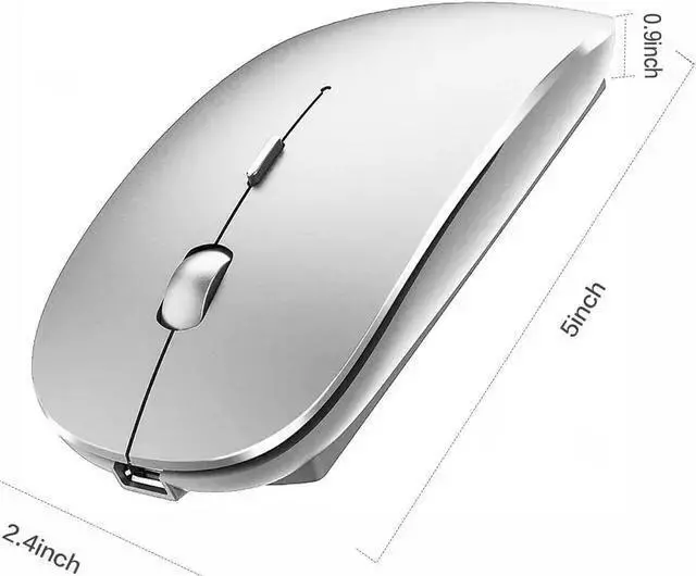 Alt view image 4 of 7 - WISDUM Rechargeable Bluetooth Mouse for Laptop Pro Air Wireless Mac Chromebook Win8/11 Desktop Computer