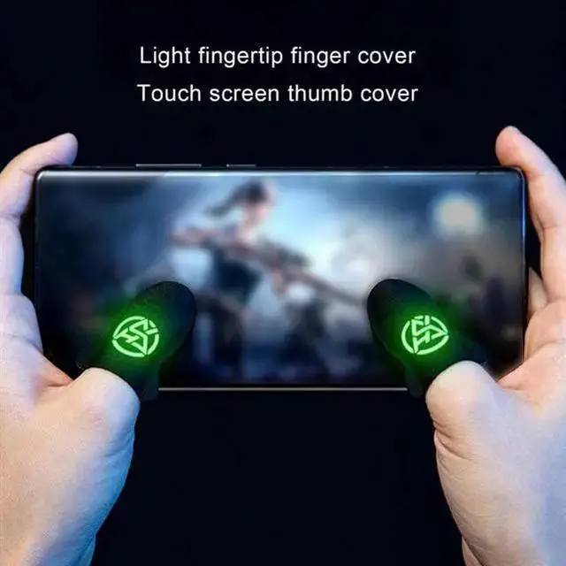 Alt view image 3 of 3 - WISDUM 2Pcs Gaming Finger Covers Useful Reusable Gaming Finger Gloves Good Conductivity Gaming Thumb Gloves Game Accessories