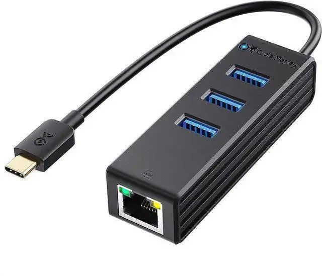 Main image of WISDUM 4-in-1 USB C Hub Ethernet, Support Gigabit Ethernet (USB C Network, USB C to Ethernet Adapter, USB C Ethernet Hub, Thunderbolt Ethernet Adapter) with 10/100/1000Mbps Network in Black