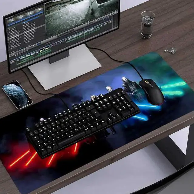 Alt view image 6 of 7 - WISDUM Extra Large Gaming Mouse Pad Custom Mousepad with Non-Slip Rubber Base Stitched Edges Mouse Mat Washable Desk Pad Portable Computer Keyboard & Mice Combo Pads 31.5x15.7 Inch