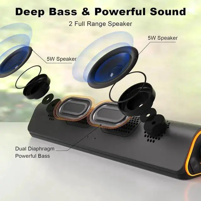 Alt view image 2 of 7 - WISDUM SOULION R50 Bluetooth Computer Speakers, 3.5mm PC Sound Bar for Desktop Monitor, Wired USB Powered & Colorful LED Lights with Switch Button, Stereo Surround Sound Soundbar for Computer Laptop