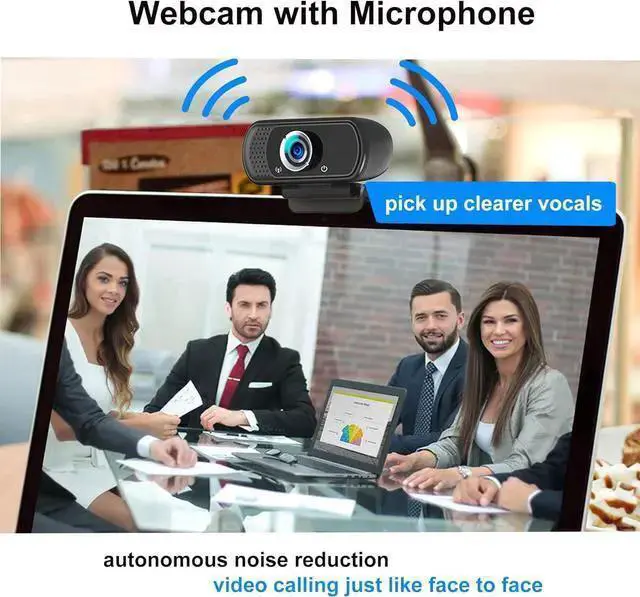 Alt view image 4 of 7 - WISDUM Webcam 1080p, Webcam with Microphone, USB Web Camera 110°Wide View, Plug and Play Computer Camera, Laptop Desktop Webcam for Conferencing Recording,Webcam Tripod and Privacy Cover Include