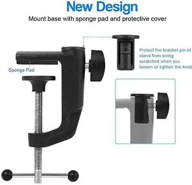 Alt view image 4 of 7 - WISDUM Microphone Stand Sturdy Swivel Mount Studio Suspension Mic Clip Adjustable Boom Studio Scissor Arm Spring Builtin Stand for Blue Yeti Snowball Microphone and Blue Yeti Nano
