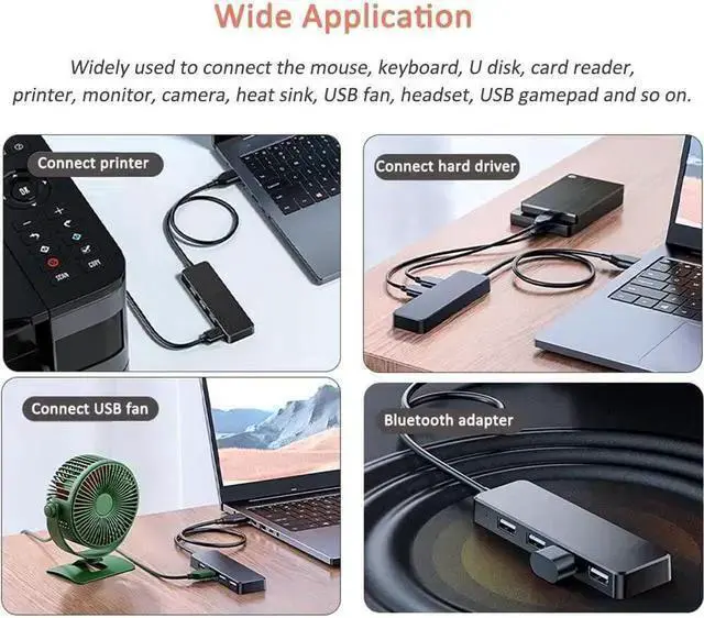 Alt view image 5 of 7 - WISDUM USB 3.0 Hub, 4-Port USB Hub USB Splitter USB Expander for Laptop, , Flash Drive, HDD, Console, Printer, Camera,Keyborad, Mouse