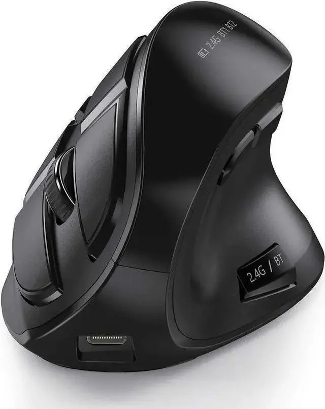 Main image of WISDUM seenda Ergonomic Mouse, Wireless Vertical Mouse - Rechargeable Optical Mice for Multi-Purpose (Bluetooth 5.0 + Bluetooth 3.0 + USB Connection) Compatible Mac and Windows Computers - Black