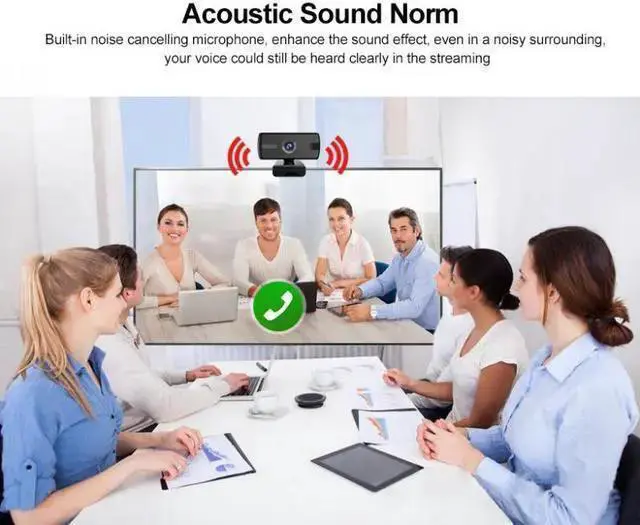 Alt view image 2 of 5 - WISDUM 2.0 Full HD 1080P Webcam Camera Built-in Stereo Microphone Digital Web Cam With Mini Tripod For Cmputer Laptop Desktop