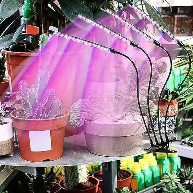 Alt view image 2 of 6 - WISDUM LEOTER Grow Light for Indoor Plants - Upgraded Version 80 LED Lamps with Full Spectrum & Red Blue Spectrum, 3/9/12H Timer, 10 Dimmable Level, Adjustable Gooseneck,3 Switch Modes