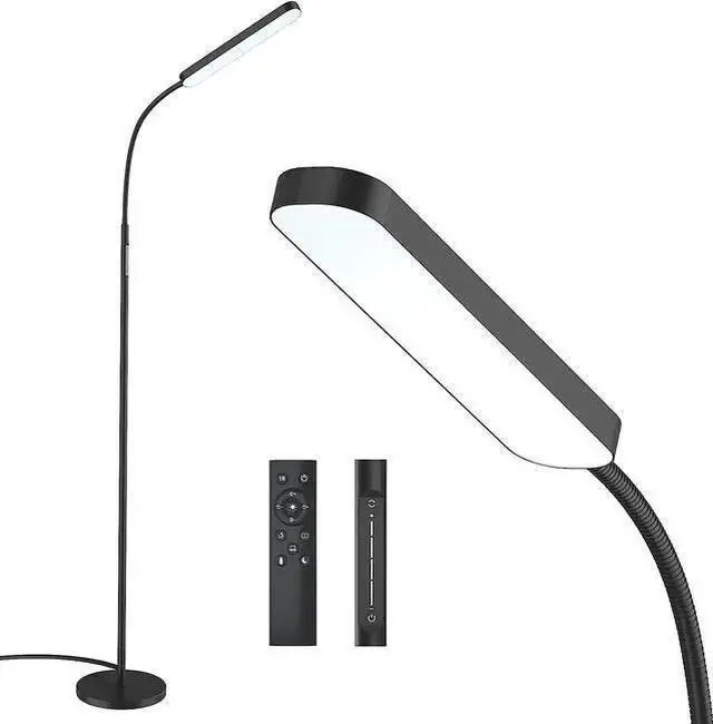 Main image of WISDUM Wio-Mio Floor Lamp, 15w/1000lm Bright LED Floor Lamp with Stepless Adjustable 3000K-6000K Colors and Dimmer, Remote and Touch Control, Adjustable Gooseneck Floor Lamp for Living Room