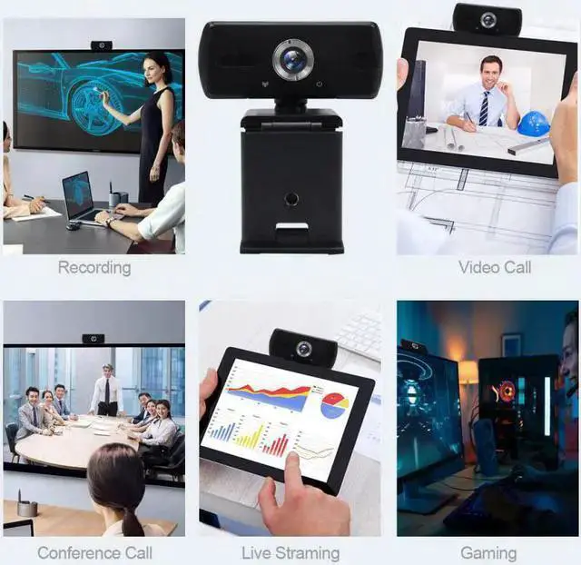 Alt view image 4 of 5 - WISDUM 2.0 Full HD 1080P Webcam Camera Built-in Stereo Microphone Digital Web Cam With Mini Tripod For Cmputer Laptop Desktop